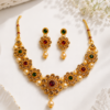 Floral Stone Necklace Set for Women Gold Finish Artificial Jewellery