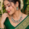 Sawan Special Green Pearl Necklace Set with Matching Earrings