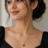 Crystal Star Pendant Necklace Close-Up for Women