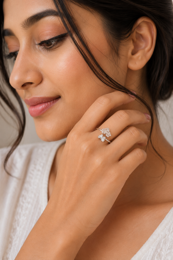 Designer Butterfly Adjustable Ring Women's Jewellery