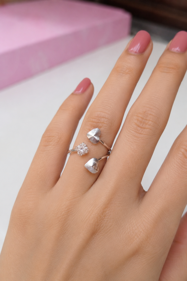Crystal Heart Adjustable Ring