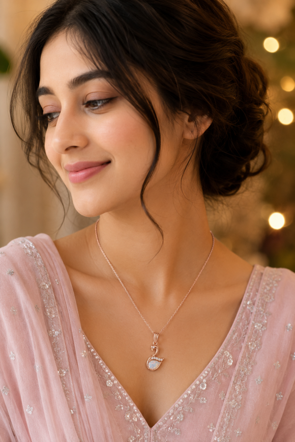 Designer Swan Pendant Chain for Women's Fashion Jewellery