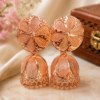 Rose Gold Traditional Jhumka Earrings Traditional Rose Gold Party Wear Jhumka Earrings