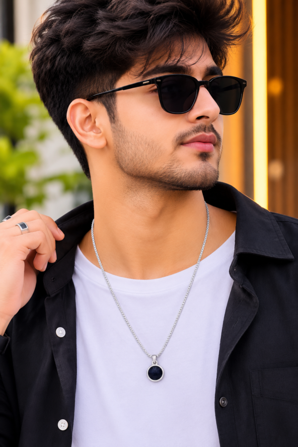 Designer Black Pendant Necklace for Women Designer Silver Finish Locket Necklace Fashion Jewellery