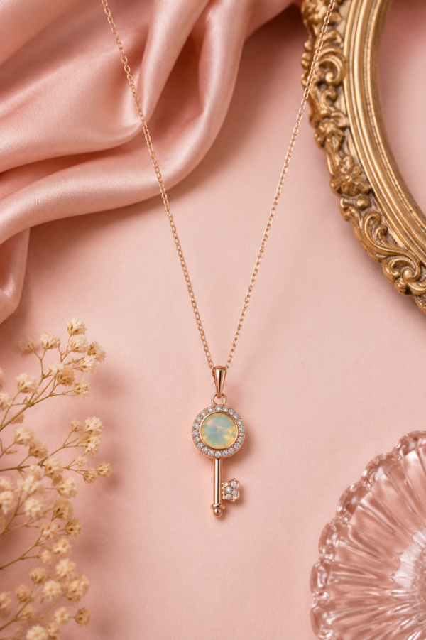 Premium Key Pendant Necklace for Women Key Pendant Necklace for Women Rose Gold Finish Designer Jewellery