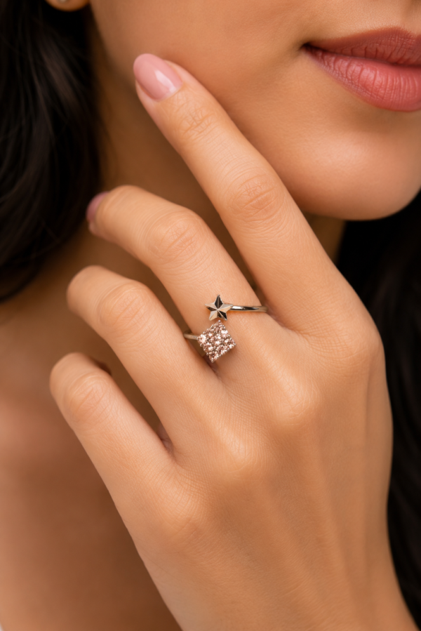 Elegant Open Star Ring for Girls and Women