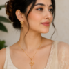 Gold Finish Party Wear Necklace Set with Earrings