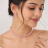 Premium Rose Gold Crystal Necklace Set Rose Gold Crystal Necklace Set with Matching Earrings for Women