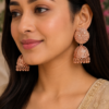 Elegant Rose Gold Floral Jhumka Earrings Rose Gold Floral Jhumka Earrings for Women Designer Jewellery