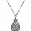 Shyam Baba Pendant Chain with Traditional Silver Finish