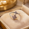Star Adjustable Finger Ring for Women with Crystal Accent Design