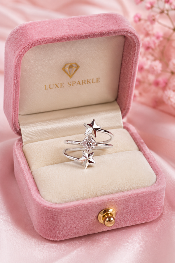 Premium Women's Adjustable Star Ring Premium Women's Star Finger Ring with Stylish Open Design