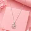Silver Finish Flower Locket Necklace for Women