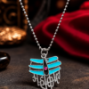 Premium Blue Mahakal Pendant Necklace Blue Mahakal Locket Necklace Religious Pendant Design