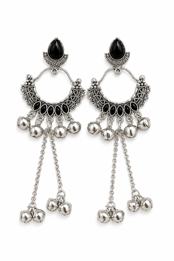 Premium Kashmiri Earrings Kashmiri Earrings for Women with Black Oxidised Design by SHINE GEHNA