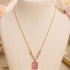 Designer Pink Stone Pendant Chain for Women AD Jewellery