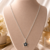 Star Pendant Necklace for Women with Silver Finish Chain