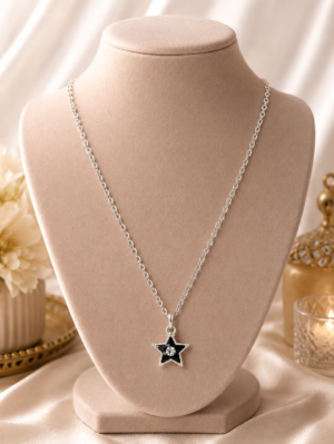 Star Pendant Necklace for Women with Silver Finish Chain