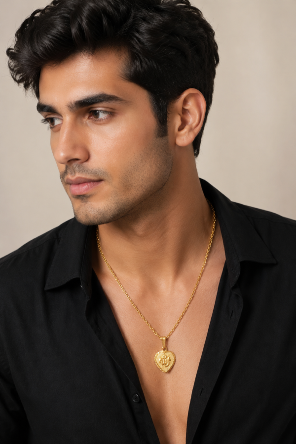 Islamic Allah Necklace Gold Pendant for Daily Wear