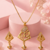 Premium Gold Plated Crystal Pendant Set for Women with Earrings Premium Gold Plated Crystal Pendant Set for Women with Earrings