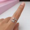 Minimalist Adjustable Silver Ring for Women