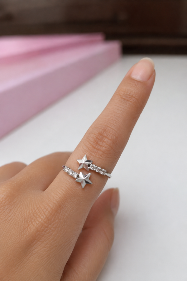 Minimalist Adjustable Silver Ring for Women