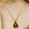Shiv Face Pendant Necklace Front View Shiv Face Pendant Necklace with Gold Finish Chain