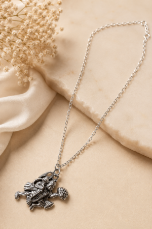 Lord Hanuman Silver Devotional Pendant Silver Lord Hanuman devotional pendant with chain