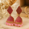 pink jhumka earings for women