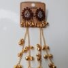 Maroon Designer Ghungroo Earrings with Long Chains