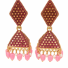pink jhumka earings for women