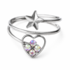 Heart Star Adjustable Ring