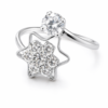 Elegant Star Crystal Adjustable Ring for Women