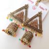 Designer Antique Jhumka Earrings and Mang Tikka Jewellery Set