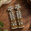 Traditional Gold Tone Jhumka Earrings Traditional gold tone jhumka earrings with pearl-style hangings