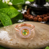 Green Stone Ring for Women Green stone ring for women with sparkling round border