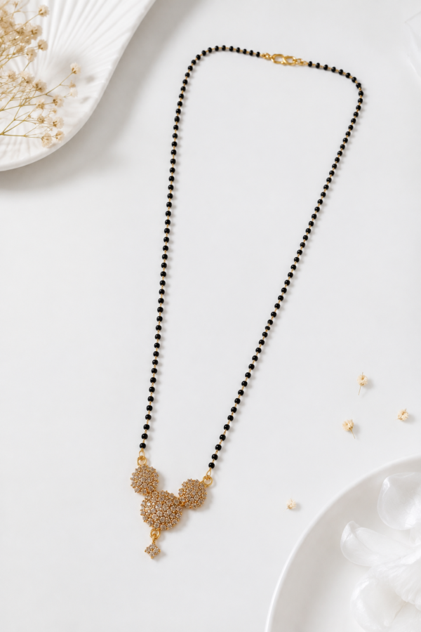 Designer AD Floral Pendant Mangalsutra Designer AD floral pendant mangalsutra for women