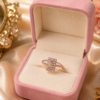Rectangular Green Stone Ring Rectangular green stone ring with clear sparkling-looking border detailing