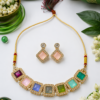 Colourful Statement Necklace Set Colourful necklace set featuring pink purple blue green and turquoise motifs