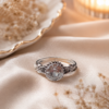 Clear Stone Statement Ring Clear stone statement ring with silver tone decorative band