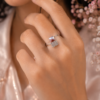 Square Stone Ring for Women Square stone ring for women with silver tone appearance
