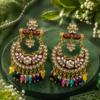 Gold Tone Multicolour Ethnic Earrings Gold tone ethnic earrings with multicolour bead hanging details