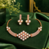 Rose gold tone multicolour necklace set with sparkling decorative detailing