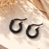 Men's Black Circular Hoop Earrings Men's black circular hoop earrings with smooth finish