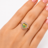 Green Heart Ring for Women Free Size Green heart ring for women with rose gold tone open band