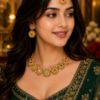 Multicolor Floral Necklace Set with Maang Tikka Multicolor floral necklace set with matching earrings and maang tikka