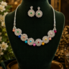 805cf4c1-aba4-41de-8cb8-cfa282cf3047 Designer Floral Necklace Set with Colorful Beads for Women