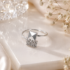 Silver Tone Designer Square Ring Silver tone designer ring with square centre for women