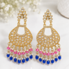 Designer Multicolor Jhumka Earrings with floral top detailing