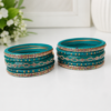 Turquoise Ethnic Fashion Bangles Turquoise ethnic fashion bangles for festive traditional styling